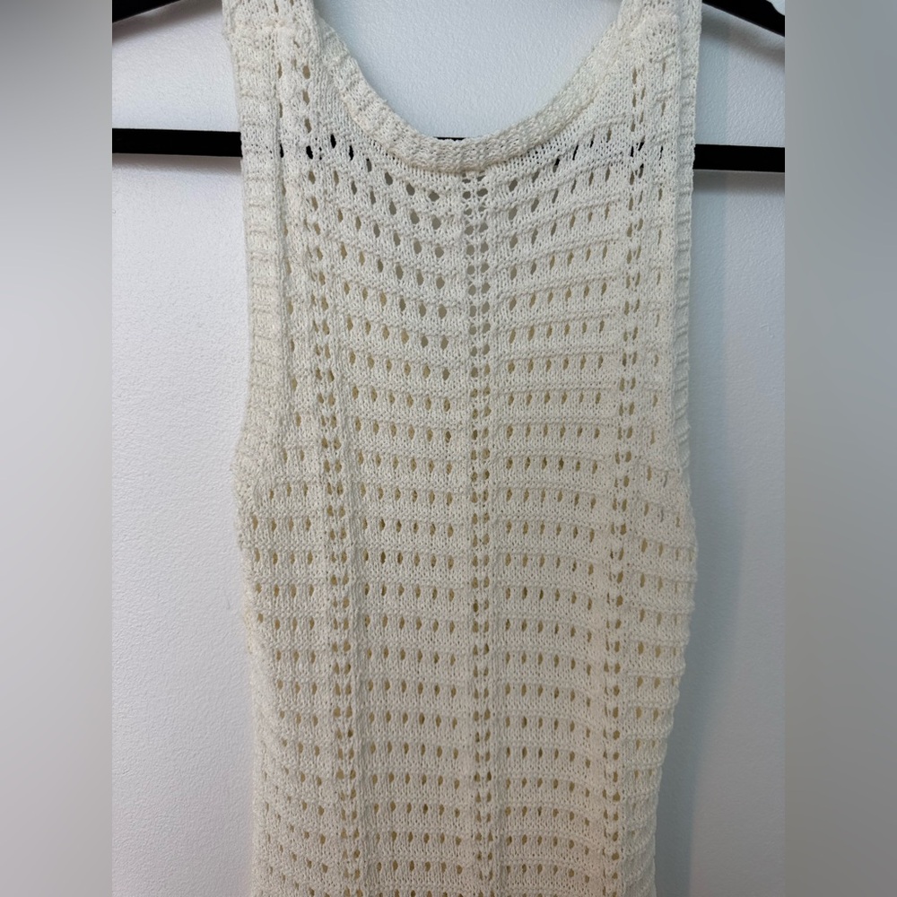 Elegant Cream Knit Maxi Dress - Picture 3 of 5